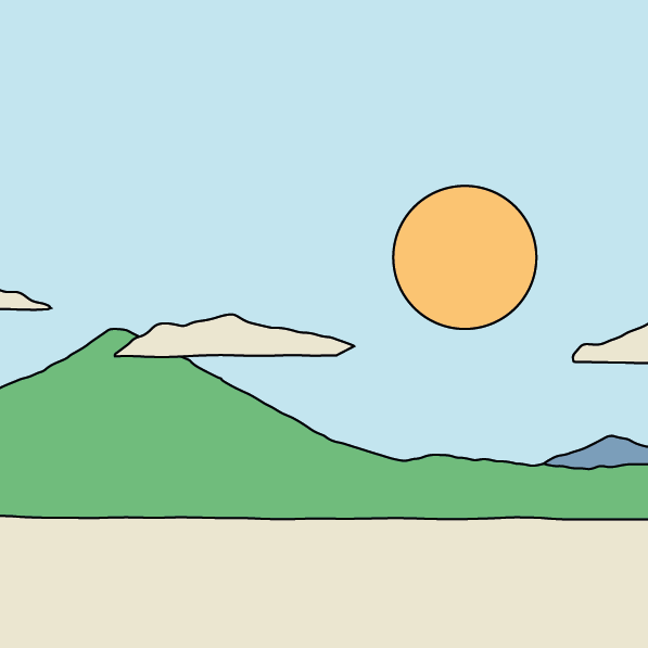 Mombacho label illustration with a stylised mountainous landscape of Nicaragua.