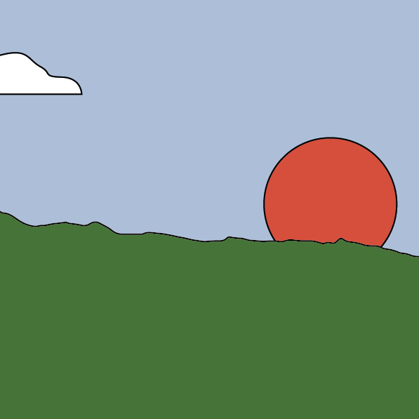 Illustration from the Ceiba Nature (Honduras) coffee label showing a Marcala landscape at sunset.