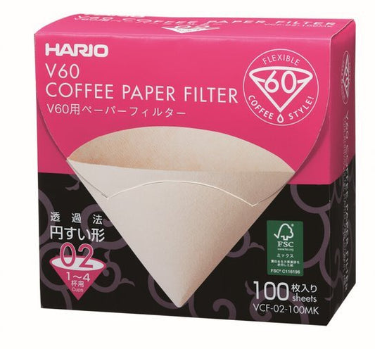 Box of Hario V60 coffee paper filters.